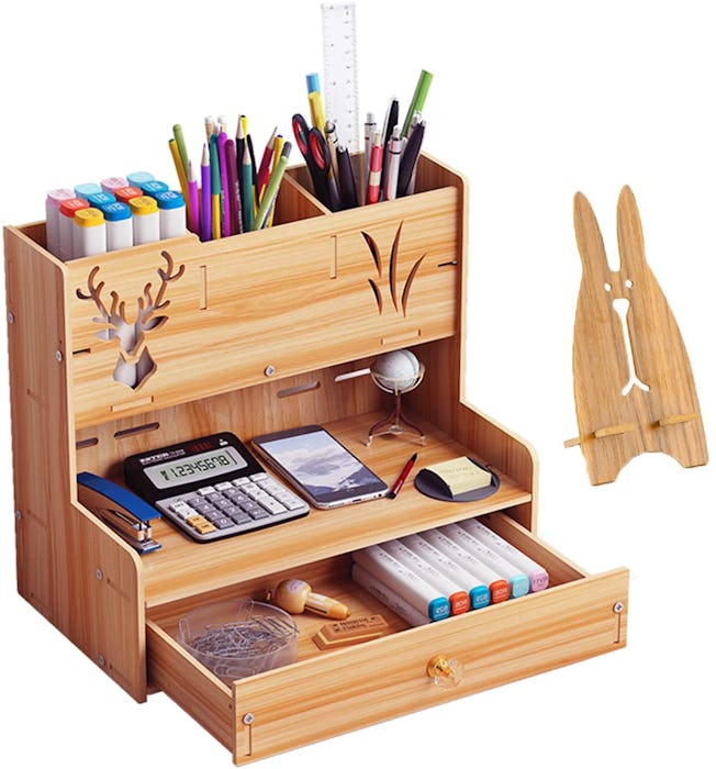 Marbrasse Wooden Desk Organizer