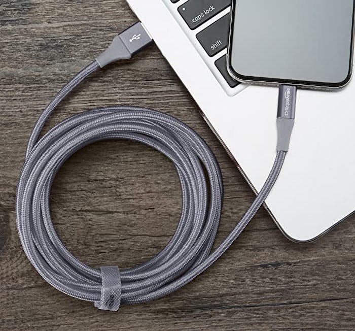Amazon Basics Double Nylon Braided USB A Cable with Lightning Connector (10 ft., 2-Pack)