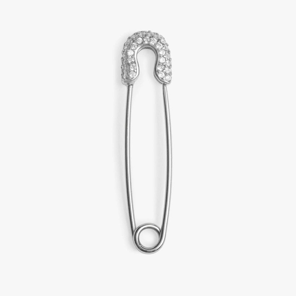 Large Pavé Safety Pin Earring