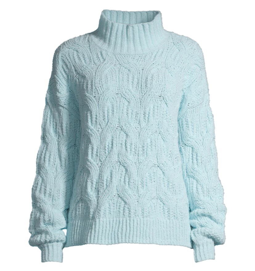 Mockneck Cable Knit Sweater