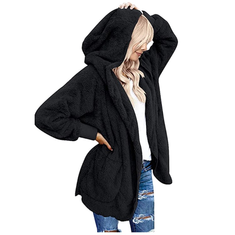 Yanekop Fuzzy Hooded Cardigan