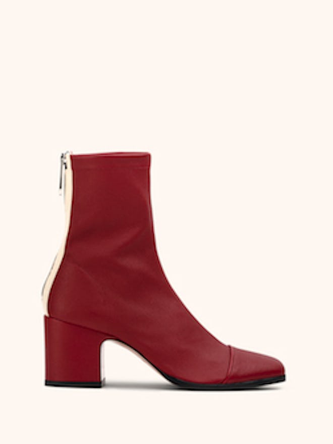 Aria ankle boots in Red stretch nappa
