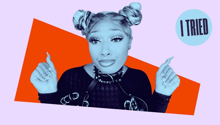 Megan Thee Stallion's cut crease makeup tutorial for Elite Daily's I Tried