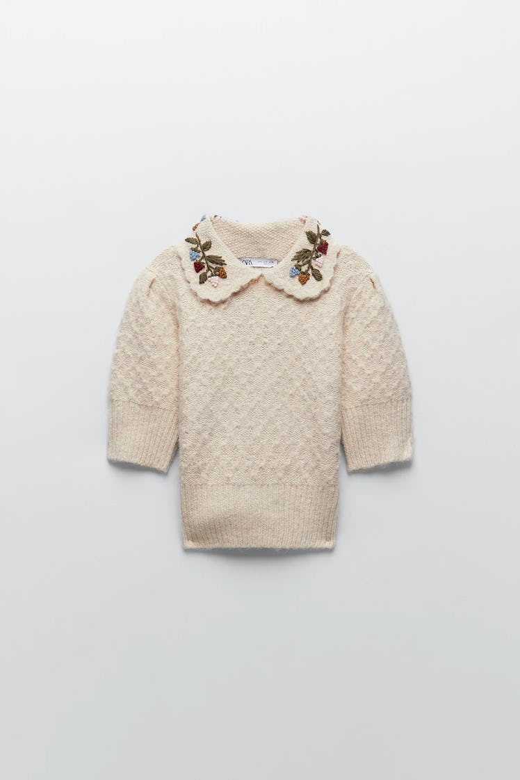 Embroidered Knit Sweater