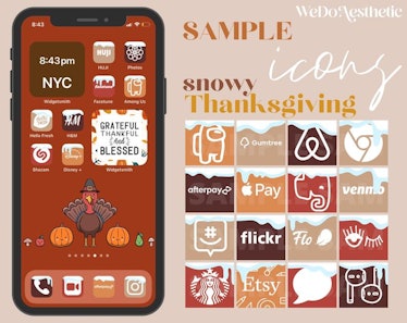 Cute Thanksgiving iOS 14 Home Screen Theme Pack