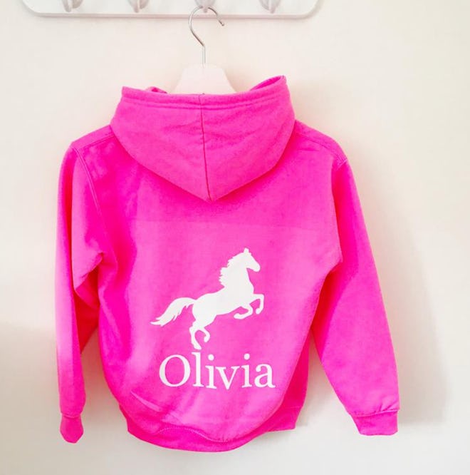personalized horse hoodie for kids