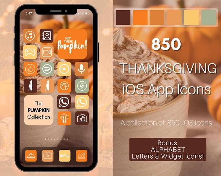 Thanksgiving Pumpkin & Latte iOS 14 Home Screen Theme Pack