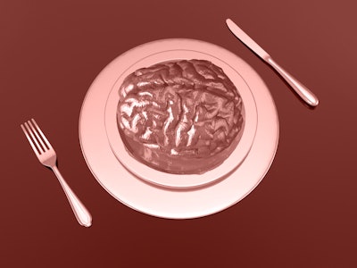 Brain on a dinner plate. 