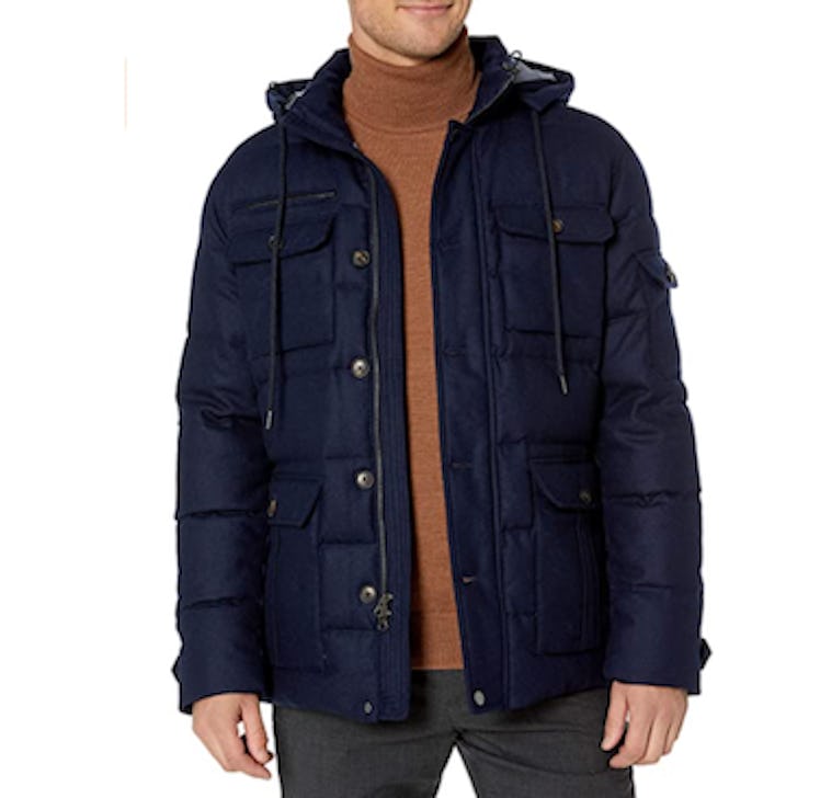 Buttoned Down Duck Down Wool Flannel Parka