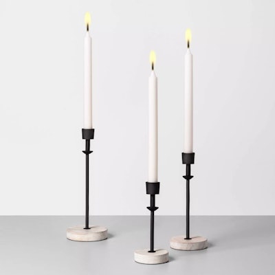 Hearth & Hand Wooden & Metal Single Candle Holder