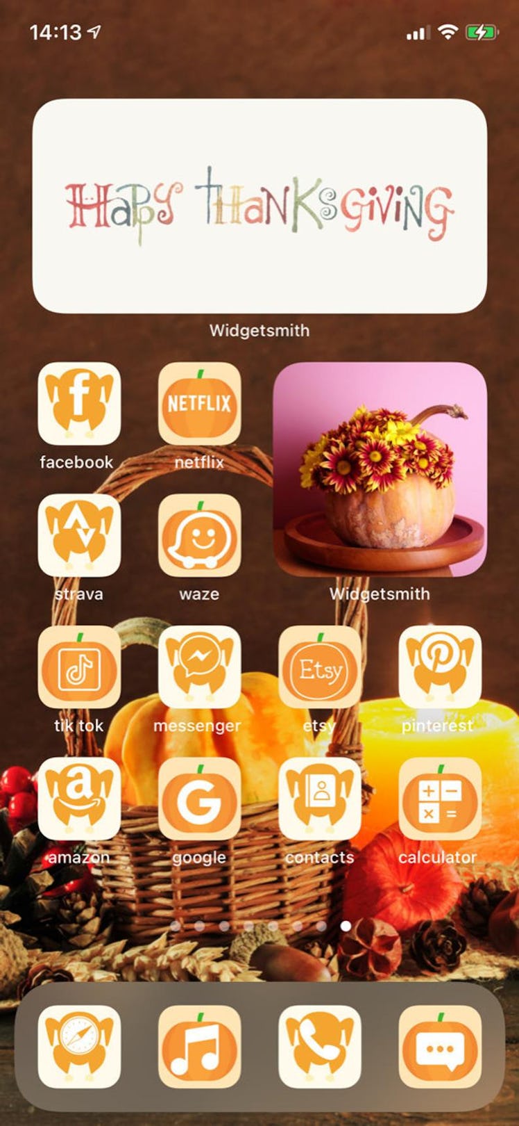 Happy Thanksgiving Harvest iOS 14 Home Screen Theme Pack