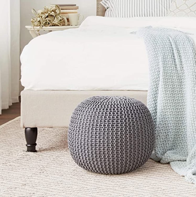 Urban Shop Round Knit Pouf