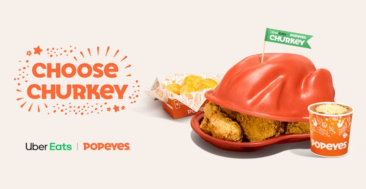 Here's how to order Popeyes' Churkey Thanksgiving special on Uber Eats to skip the traditional turke...