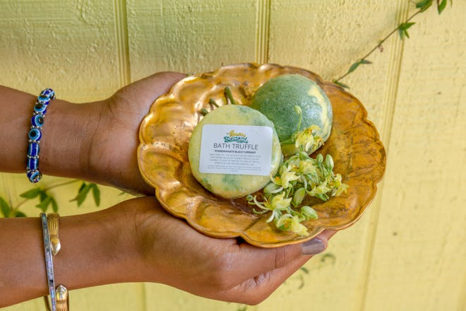 a CBD bath bomb is a cozy gift for homebodies