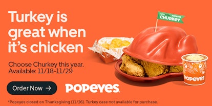 Here's how to order Popeyes' Churkey Thanksgiving special on Uber Eats to skip the kitchen this holi...