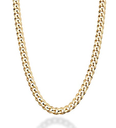 MiaBella Diamond-Cut Cuban Link Curb Chain Necklace