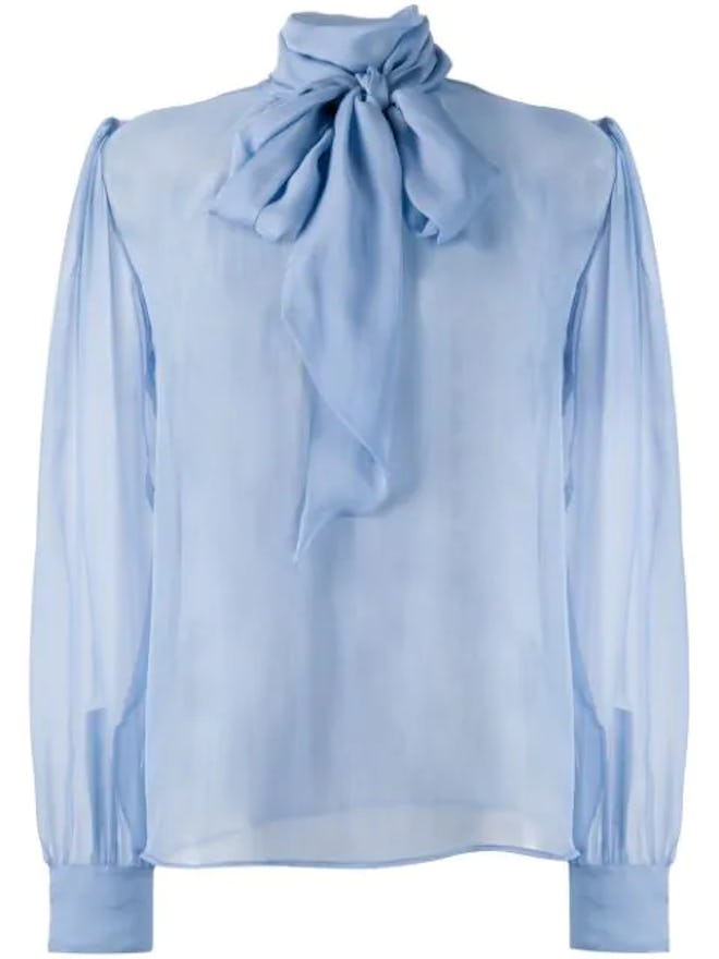 PUSSY-BOW SILK BLOUSE