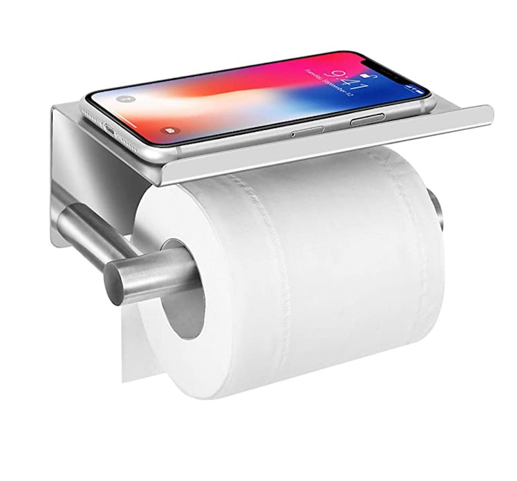 UgBaBa Toilet Paper Holder with Anti-Drop Phone Shelf