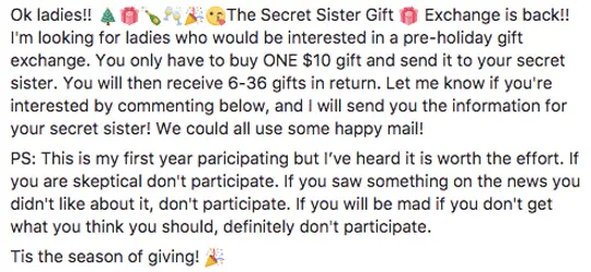 What Is The Secret Sister Gift Exchange On Facebook? There's A Reason ...