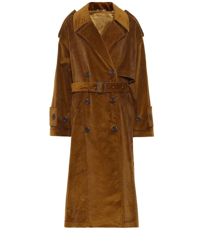 Belted corduroy coat
