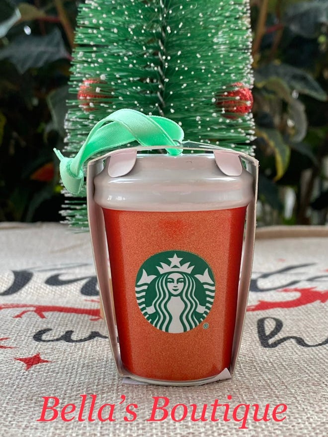 Starbucks Red Glitter Holiday Cup Ornament 2020
