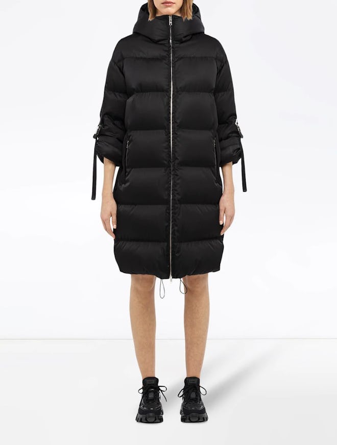 Padded Coat With Roll-Up Buckle Sleeves