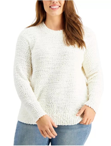 Style & Co Plus Size Teddy Bouclé Sweater, Created For Macy's