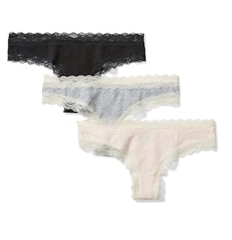 Amazon Brand - Mae Women's Super Soft Lace Thong (3-Pack)