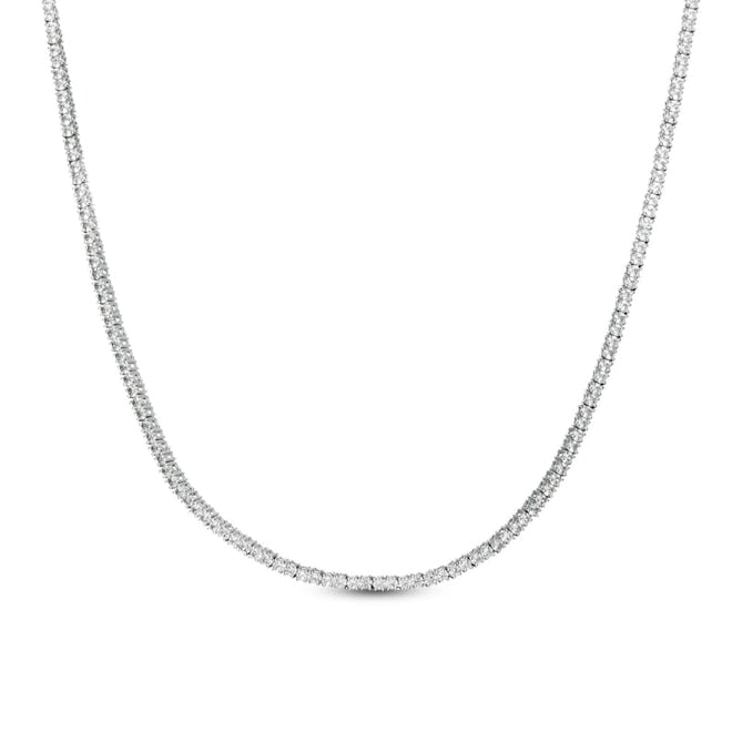 Lab-Created White Sapphire Tennis Necklace