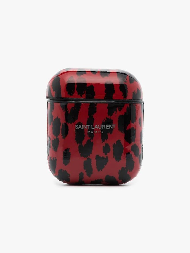 Red Leopard Print Airpods Case