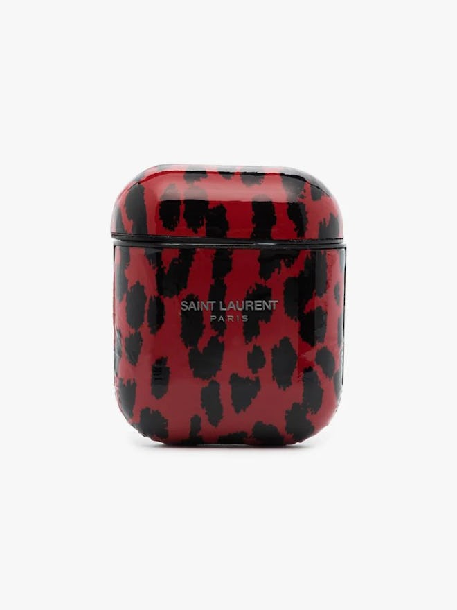 Red Leopard Print Airpods Case