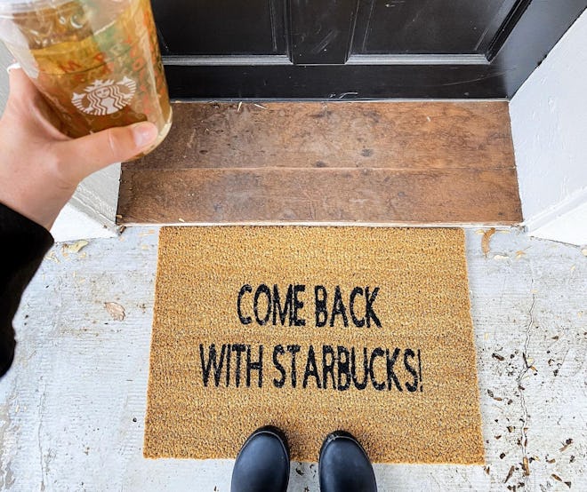 "Come Back With Starbucks" Door Mat