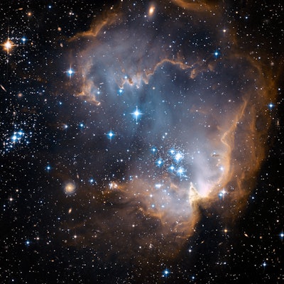 hubble nebula with stars