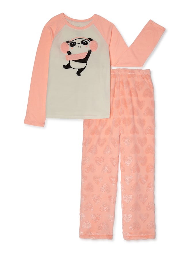 Wonder Nation Girls 2-Piece Pajama Set