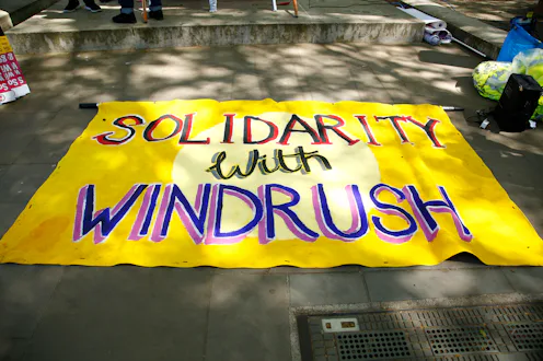 Windrush protest sign