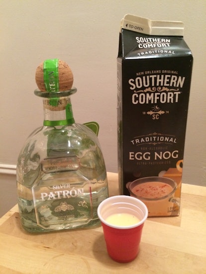 Eggnog and Silver Patron don't pair well together.