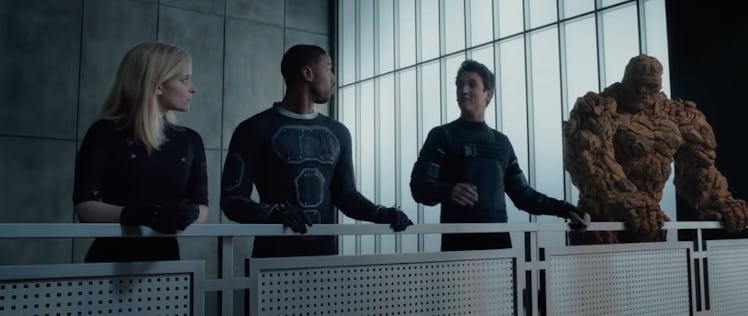 Four main Fantastic Four characters standing next to each other