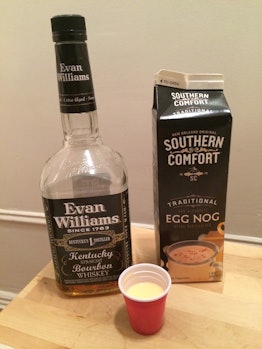 Eggnog and Evan Williams Bourbon do not pair well together. 