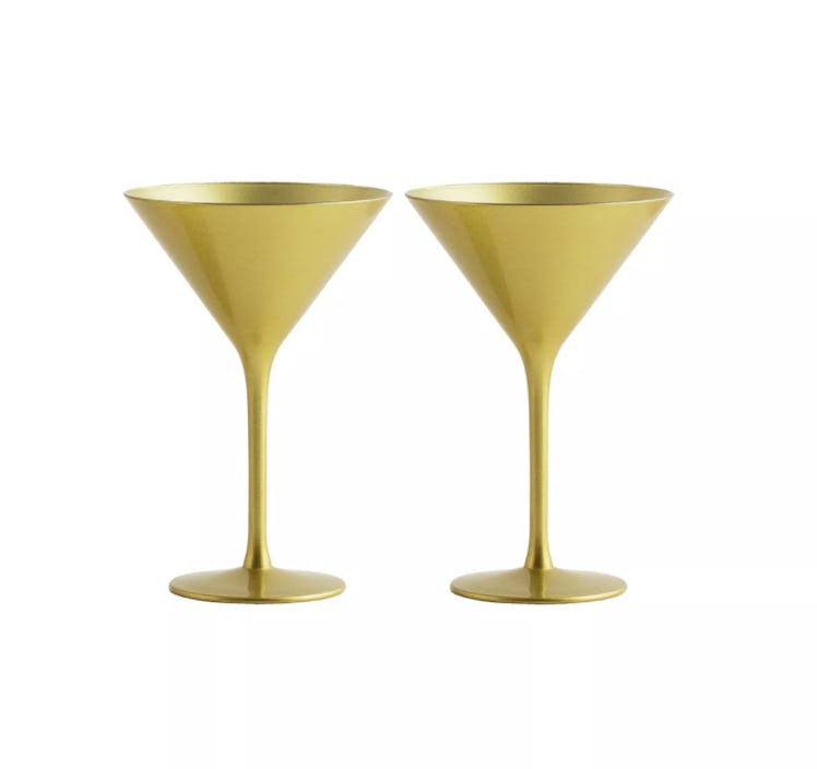8oz 2pk Crystal Olympia Martini Glasses Gold - Stoelzle