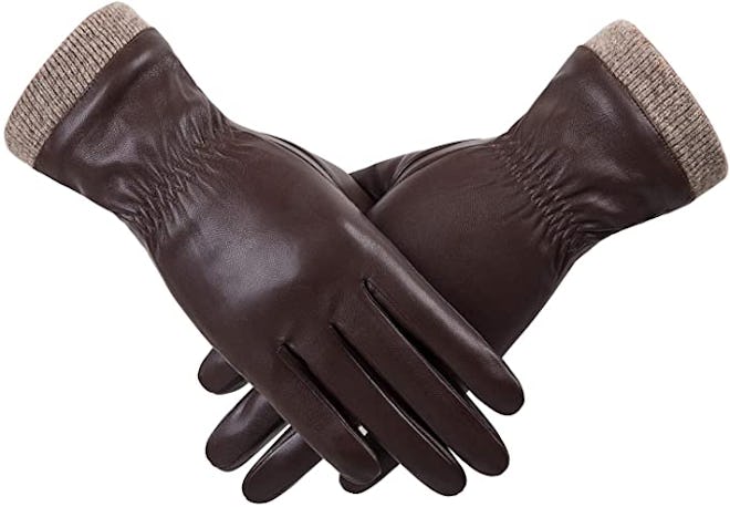 REDESS Lined Leather Texting Gloves
