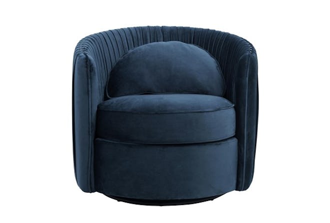 Navy Round Swivel Accent Chair