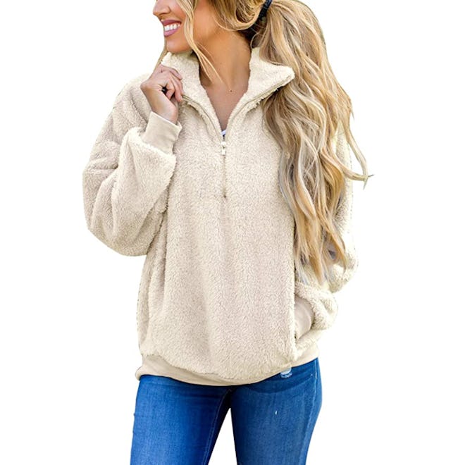 MEROKEETY Sherpa Pullover 