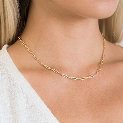 BOUTIQUELOVIN Paperclip Link Chain Necklace and Bracelet