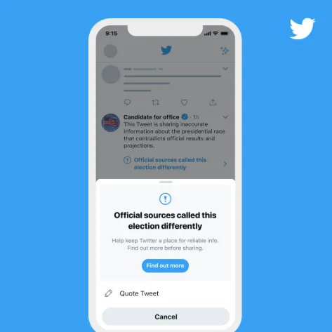 Twitter won't let users declare election results unchecked until there ...