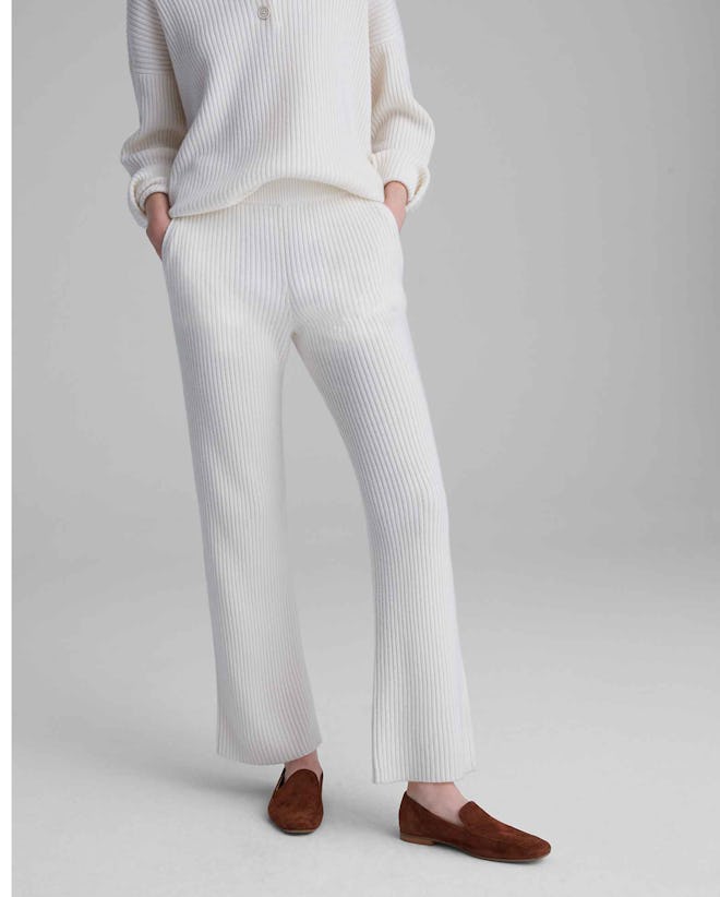Cashmere-Blend Ribbed Pant 