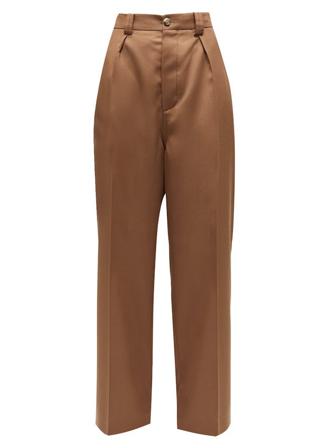 High-Rise Tailored Wool-Twill Trousers