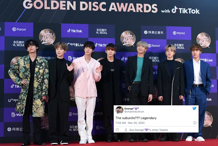 Tweets about the subunits on BTS' 'BE'