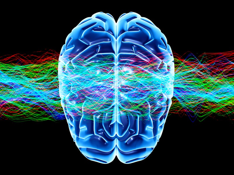 Brain and waves illustration.