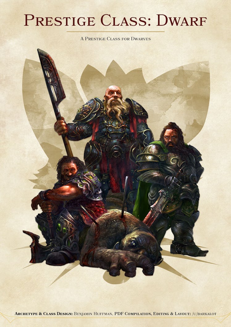 A thumbnail art for 'The Dwarf' prestige class