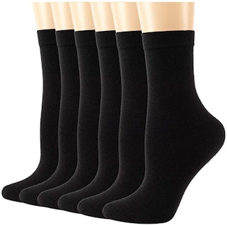 LIXIA Women's Thin Merino Wool Socks (6-Pack)